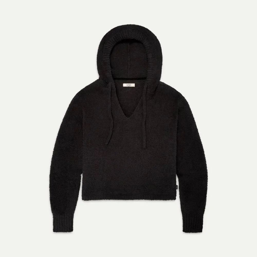 UGG Marie Pullover V-Neck Long-Sleeve Lounge Hoodie Black Small